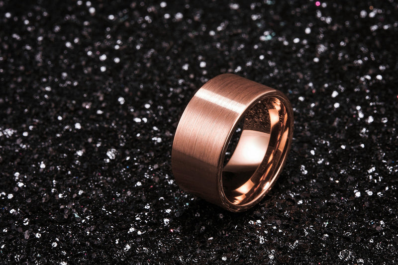 [Australia] - King Will Loop Tungsten Carbide Wedding Ring 7mm/8mm Rose Gold/Gold Line Grooved Flat/Dome Style 12mm 5 