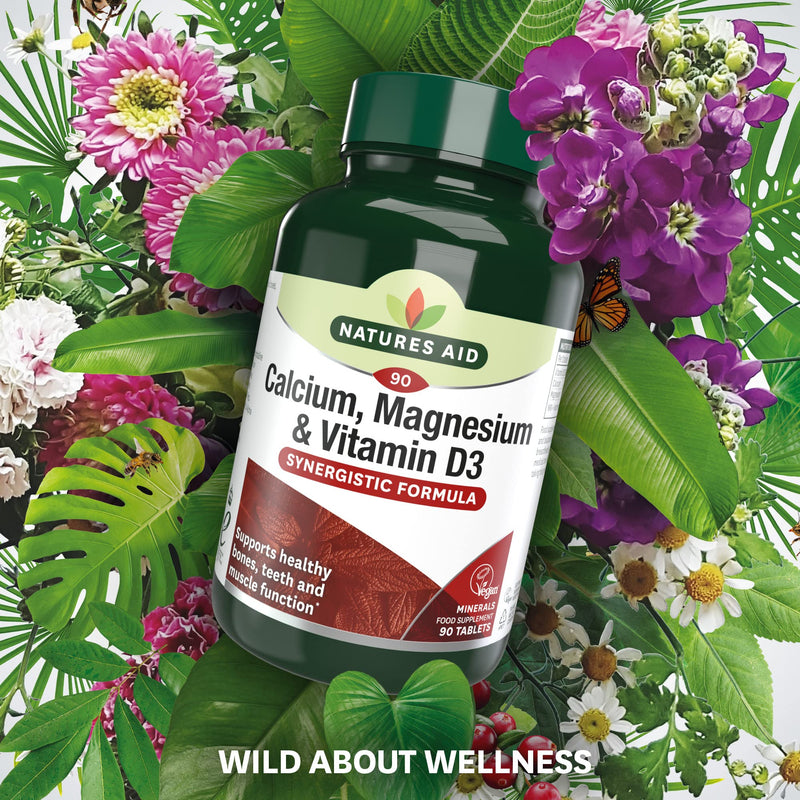 [Australia] - Natures Aid Calcium, Magnesium and Zinc, Maintain Normal Bones, Teeth and Muscle Function, Vegan, 90 Tablets 