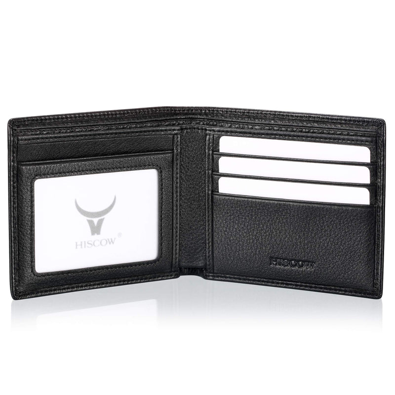 [Australia] - Bifold Wallet for Men, Italian Supple Genuine Leather Billfold with 3 Credit Card Slots and ID Window 