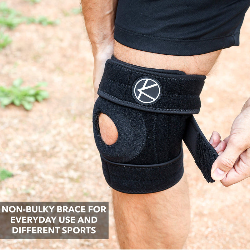 [Australia] - Plus Size Copper Knee Brace for Women and Men - Open Patella Adjustable Knee Brace with Side Stabilizers. Copper Knee Brace for Meniscus Tear, Knee Pain & Arthritis in Sizes XL-6XL Black Size 2 (XL/2XL/3XL): Knee 16'' - 21'' 