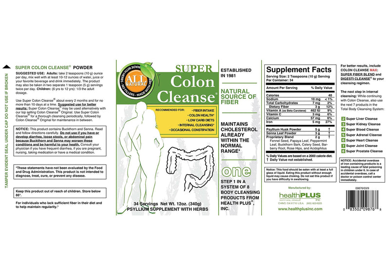 [Australia] - Health Plus Super Colon Cleanse: 10-Day Cleanse -Detox | More than 1 Cleanse, 12 Ounces 