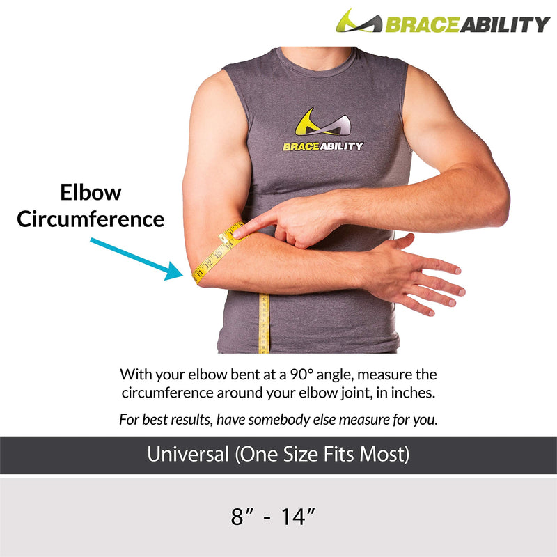 [Australia] - BraceAbility Bursitis Elbow Pad Brace | Compression Arm Sleeve Wrap with Padded Soft Support Cushion for Olecranon Joint Pain, Bursa Protection, Arthritis & Tendonitis Relief (One Size) 