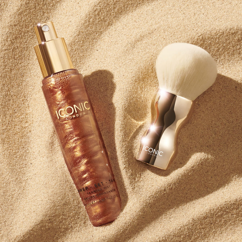 [Australia] - ICONIC London Tan & Buff Brush | Kabuki Brush for Tanning | Fake Tan Applicator For Liquid, Mousse, Gel and Powder 