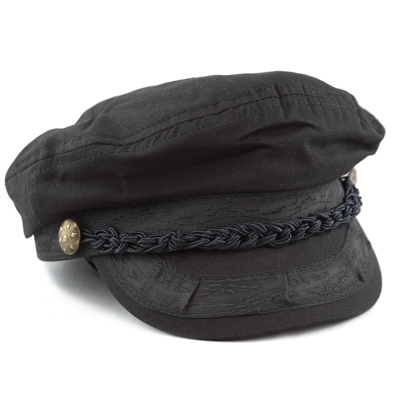 [Australia] - The Hat Depot Unisex Cotton Yachting Style Sailing Greek Fisherman Cap hat Large-X-Large Black 