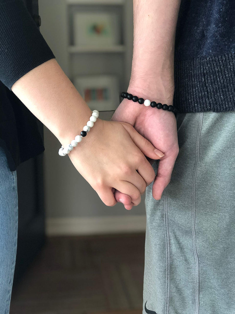 [Australia] - Lucky Feather Long Distance Relationships Couples Bracelets - A Reminder of Love and Strength During Time and Distance Apart (2 Piece Set) Couples Gifts 