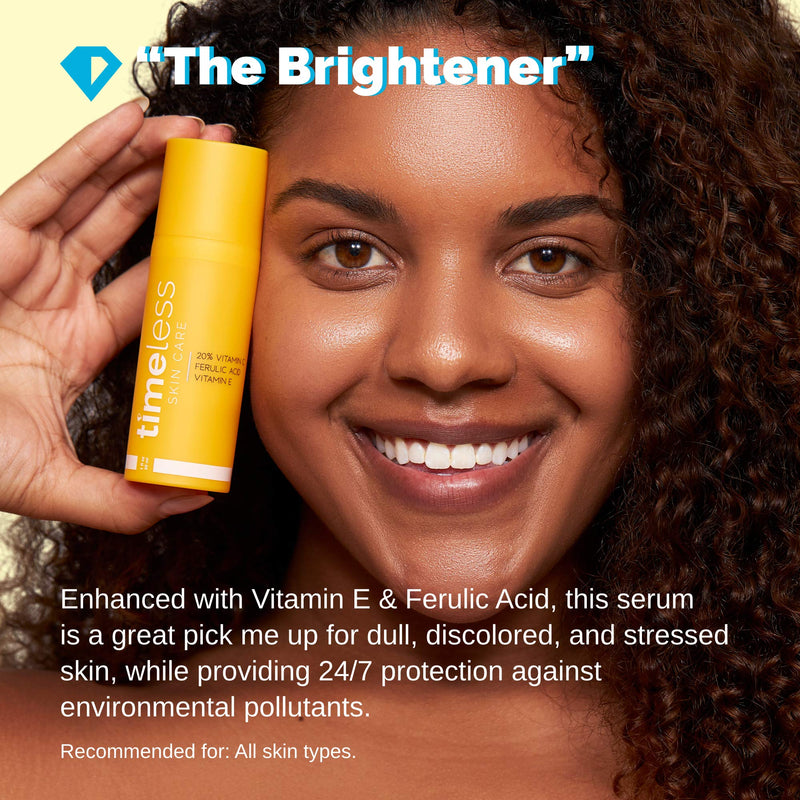 [Australia] - Timeless Skin Care 20% Vitamin C + E Ferulic Acid Serum - 1 oz - Lightweight, Non-Greasy Formula - Use Daily to Brighten, Restore & Correct Skin - Recommended for All Skin Types 