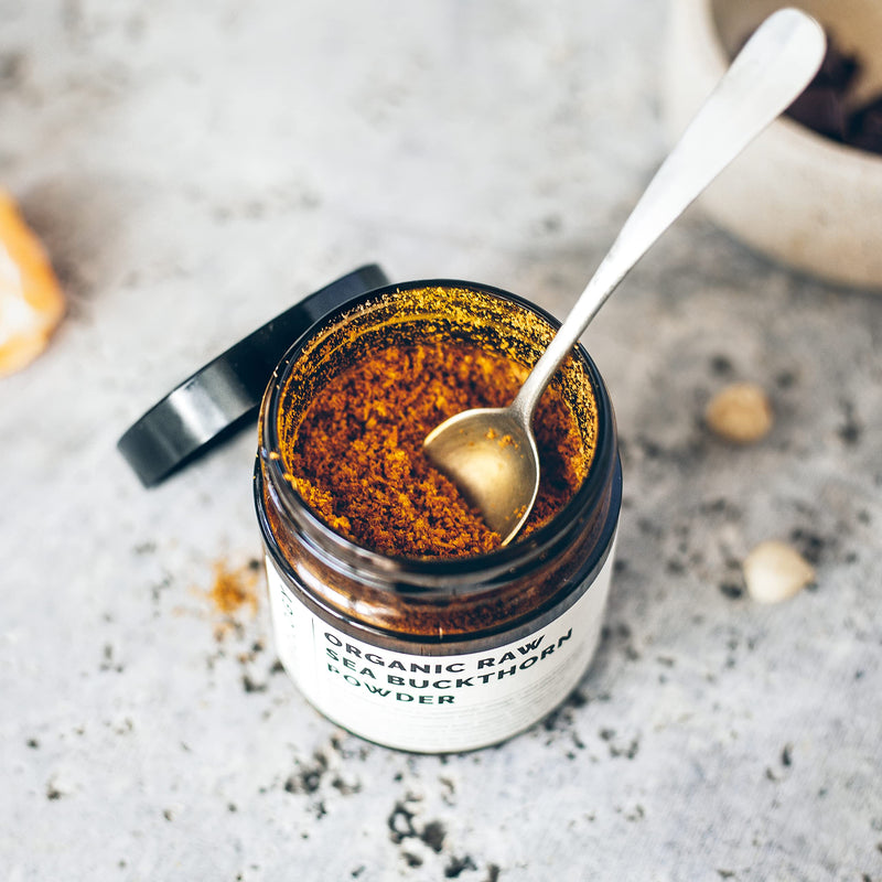 [Australia] - 100% Organic Sea Buckthorn Powder 35g - Seeds Removed, More Concentrated - Rich in Omega-7, Vitamin C and Beta-carotene - Straight from Farm - Raw, Vegan and Gluten-Free - Non-GMO - Recyclable Glass Jar 