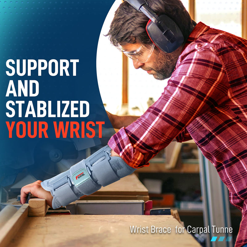 [Australia] - Wrist Brace Carpal Tunnel for Women Men, Adjustable Night Sleep Support Brace with Splints Left Hand, Large/X-Large Large/X-Large (Pack of 1) 
