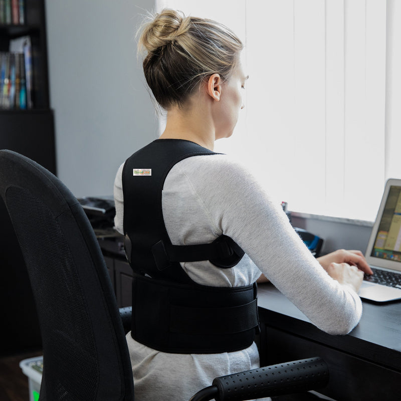 [Australia] - Posture Corrector for Women and Men - Comfortable Back Support Brace to Trigger Rounded Shoulders and Upper Back to Proper Position - Discreet Vest for Pain Relief - May Wear Under Clothes 