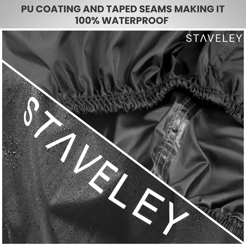 [Australia] - Staveley Large Mobility Scooter Cover | Waterproof and Heavy Duty for Outdoor Storage of Scooters Black 