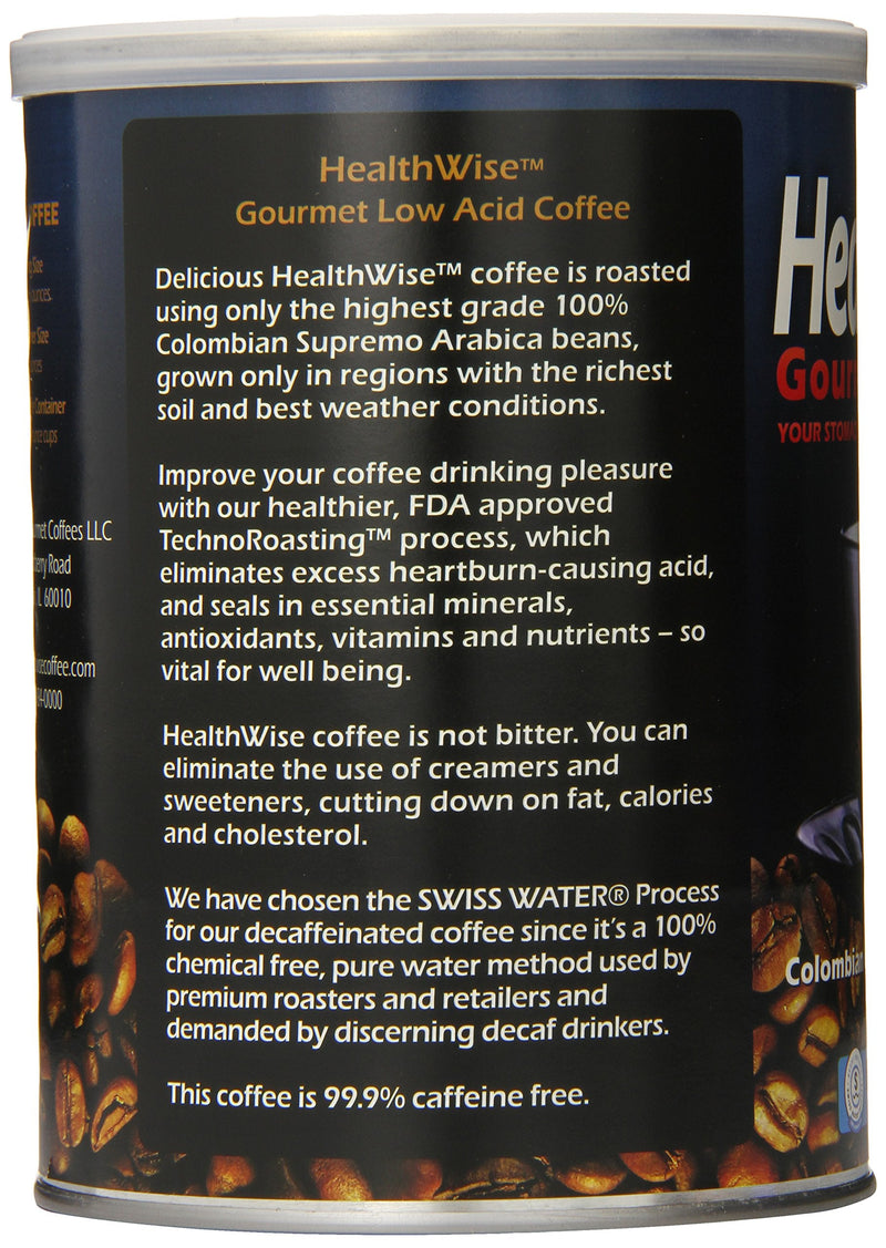 [Australia] - HealthWise Low Acid Swiss Water Decaffeinated Coffee, 100% Colombian Decaf Supremo, 12 Ounce 