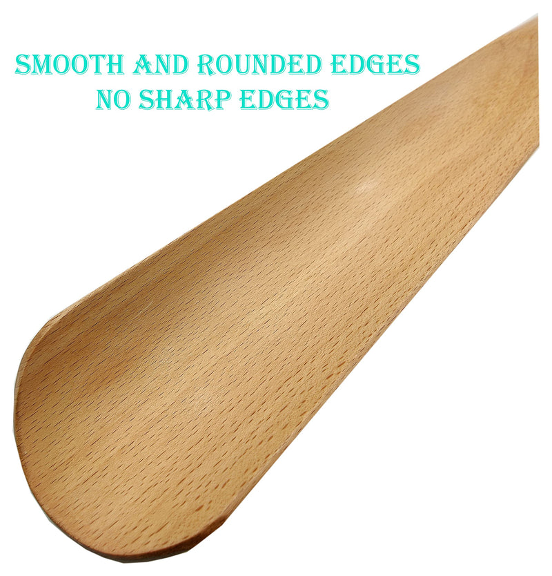 [Australia] - Shoehorn Made with wood and bone Handmade. Easy Grip Long handle Shoehorn for Men,Women White and Brown Strips 
