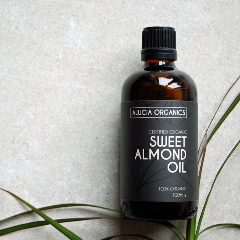 [Australia] - Alucia Organics Certified Organic Sweet Almond Oil 100ml - Pure, Natural, Cold Pressed, Certified Organic, Vegan, Cruelty Free, for Skin, Face, Body, Hair, Massage 