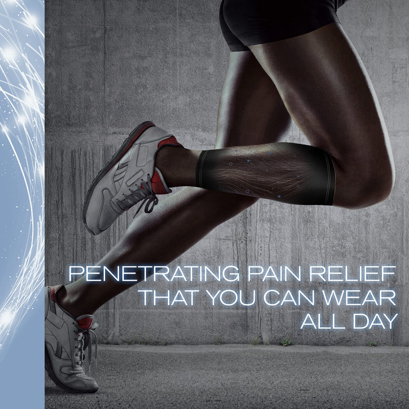 [Australia] - NUFABRX Pain Relieving Calf Compression Sleeve for Men & Women | Leg Compression Sleeves for Running | All Day Relief Against Shin Splints Tendonitis and Calf Cramps| One Size Fits All 