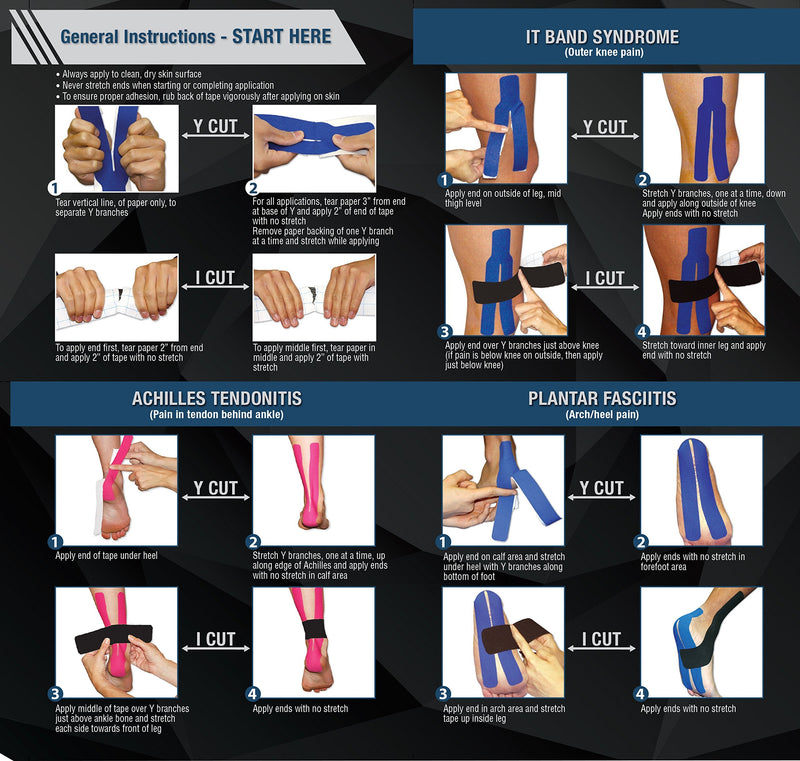 [Australia] - Pro-Tec Athletics Kinesiology Tape One Size Blue/Black 