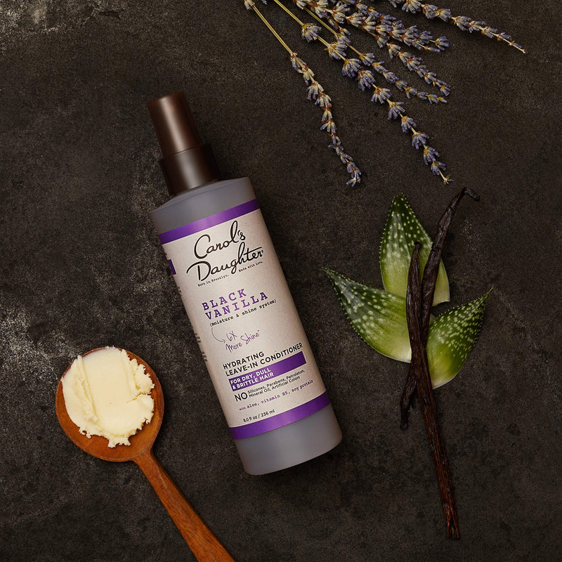 [Australia] - Carol’s Daughter Black Vanilla Leave In Conditioner Spray for Curly, Wavy, Natural Hair, Adds Moisture & Shine to Dry, Damaged Hair- Made with Castor Oil, Rosemary and Aloe for Hydration, 8 fl oz Leave-In Conditioner Spray 
