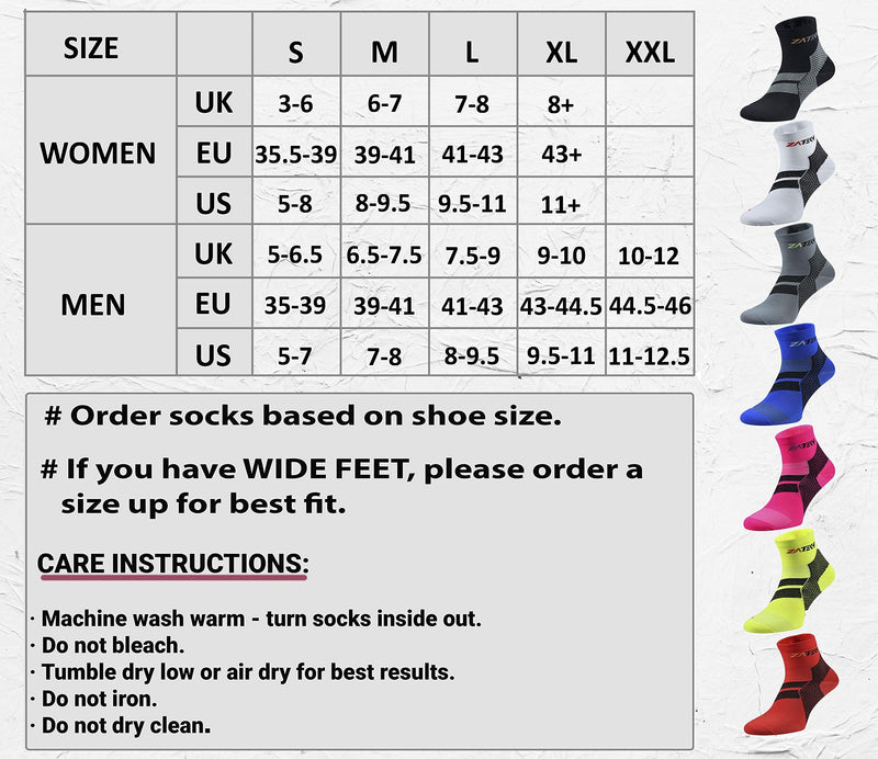 [Australia] - ZaTech Plantar Fasciitis Sock, Compression Socks. Heel, Ankle & Arch Support. (Black/Grey, Large) Black/Grey L 