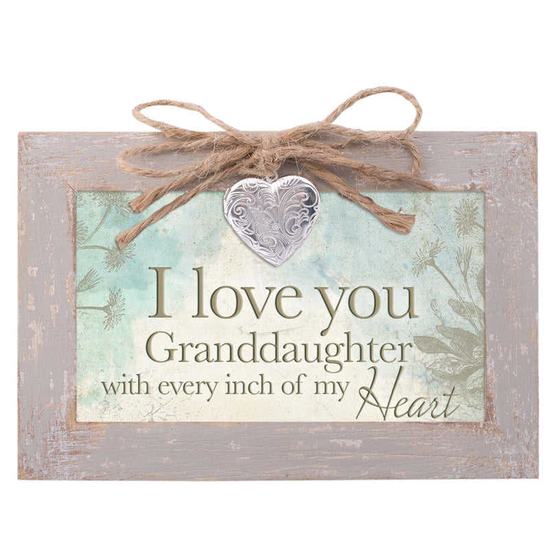 [Australia] - Cottage Garden Love You Granddaughter My Heart Taupe Wood Locket Jewelry Music Box Plays Tune You are My Sunshine 
