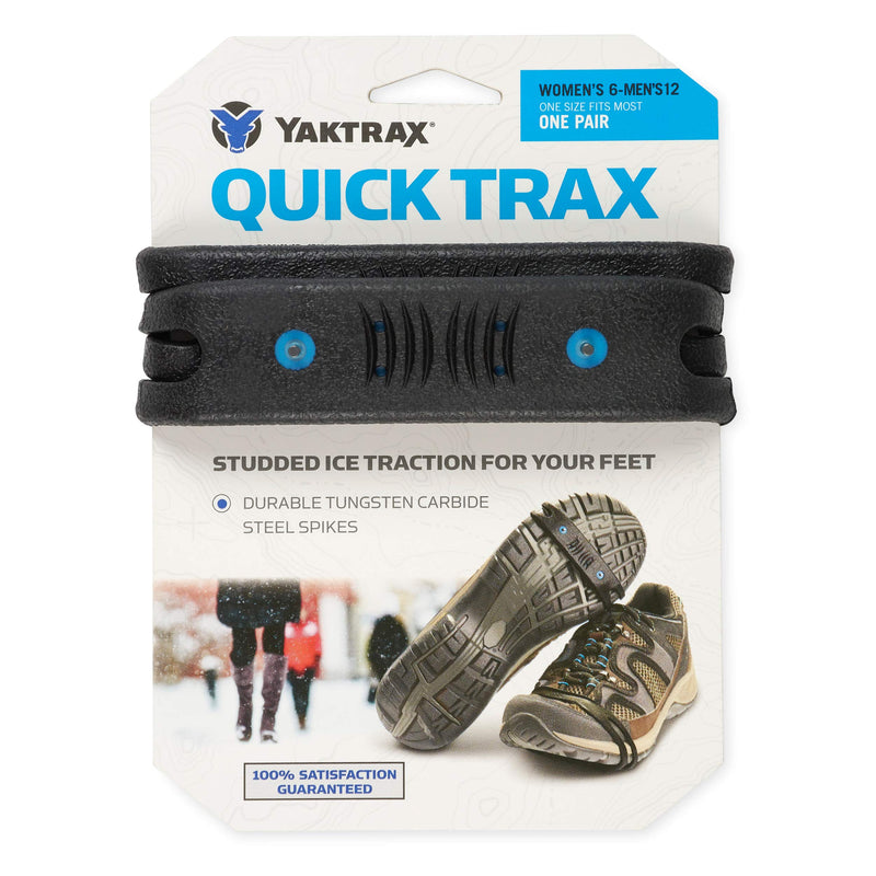 [Australia] - Yaktrax Quick Trax Studded Traction Shoe Bands (1 Pair), Black 
