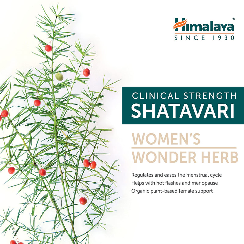 [Australia] - Himalaya Organic Shatavari for PMS, Menstrual Cramp Relief, Menopause Support, and Women's Health, 1,300 mg, 60 Caplets, 2 Month Supply, 2 Pack 