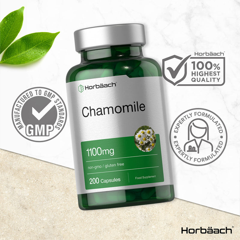 [Australia] - Chamomile Flower Extract 1100mg | 200 Tablets | for Anxiety & Stress | by Horbaach 