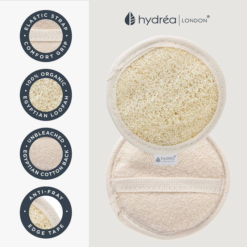[Australia] - Cleansing & Exfoliating Loofah Facial Pad - Double Sided with Organic Egyptian Cotton 