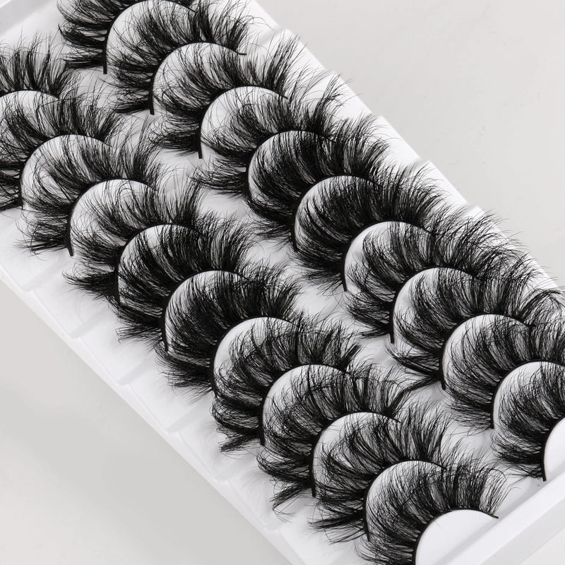 [Australia] - Newcally Lashes Fluffy Wispy False Eyelashes Pack Dramatic Long Strip Fake Eye Lashes Bulk 10 Pairs 5 Styles Mixed A- Drama 5 Styles I 