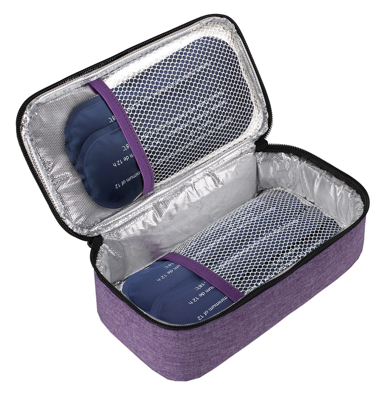 [Australia] - ALLCAMP Insulin Cooler Travel Bag for Diabetic Organize Medication with 4 Ice Packs (Medium（Oxford）, Purple) Medium（Oxford） 