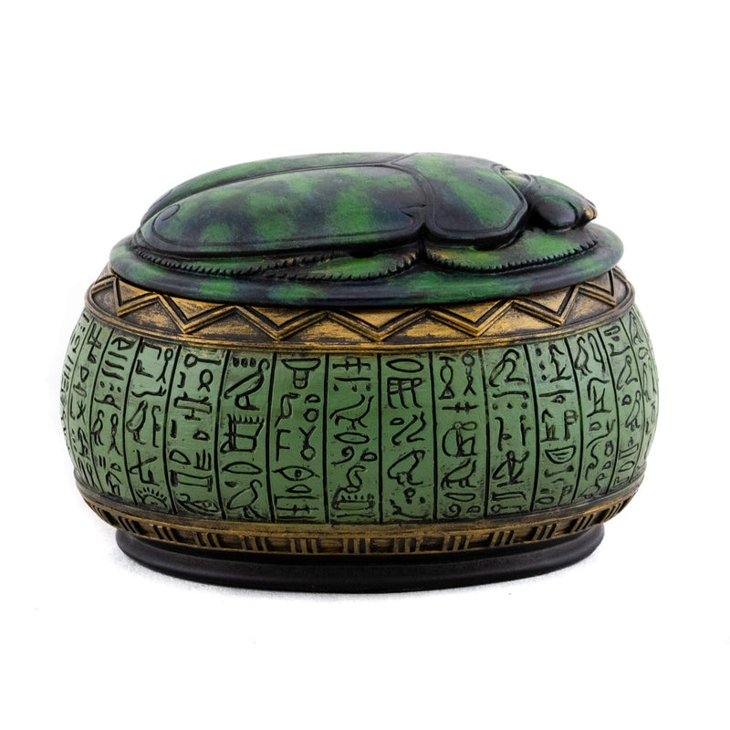 [Australia] - Top Collection 4" Hand Painted Resin Egyptian Scarab Jewelry Box 
