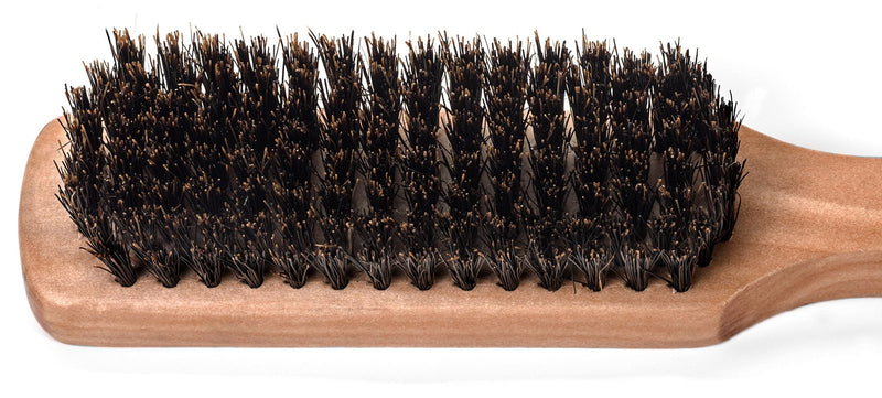 [Australia] - GranNaturals Mens Boar Bristle Hairbrush - Natural Wooden Club Style Hair Brush - Styling Beard Brush for Men with Thin or Thick Hair 