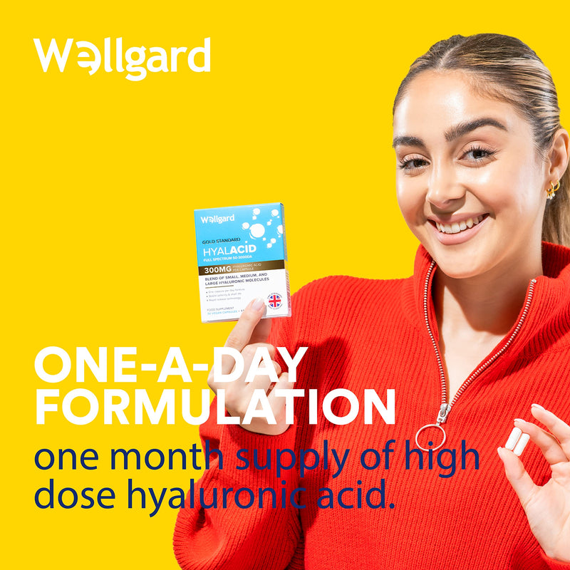 [Australia] - New Hyaluronic Acid Supplements 300mg by Wellgard - Hyaluronic Acid Capsules, Rapid Release Technology Compared to Most Hyaluronic Acid Tablets & Powder, Vegan, Made in UK 