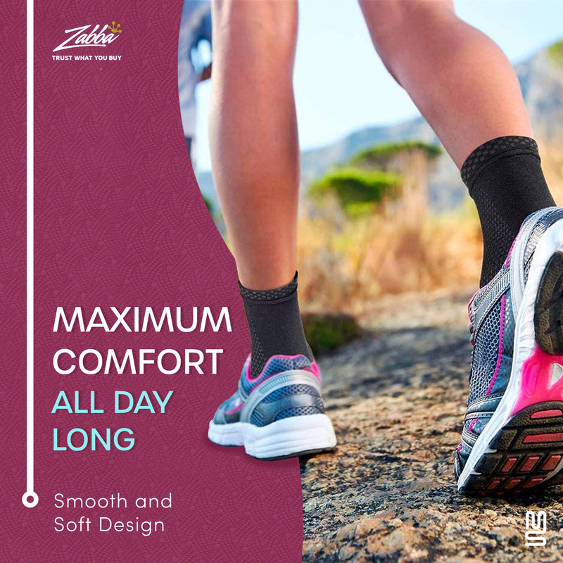 [Australia] - Modetro Sports Ankle Brace Compression Support Sleeve w/Free Ankle Strap-Achilles Tendon Support,Ankle Support for Ligament Damage L (1 Pair) Black 