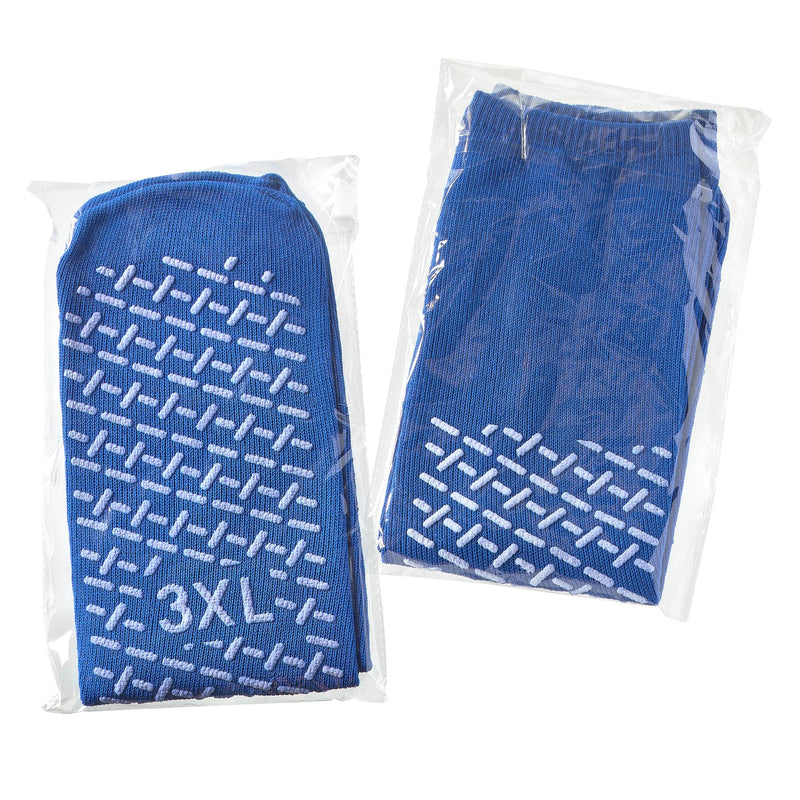 [Australia] - BARIATRIC SLIPPER SOCK NON SKID (3pk), 3X large, Blue, Blue, Size 3X large 