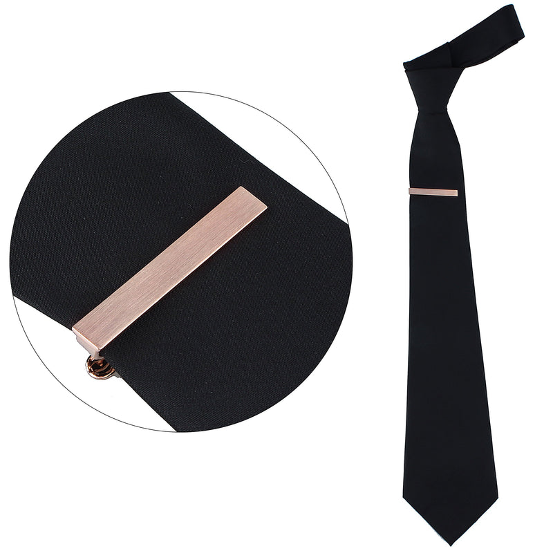 [Australia] - HAWSON 2 Inch Tie Bar Clips for Men Rose Gold Necktie Accessories Perfect Wedding Business Gift 1 