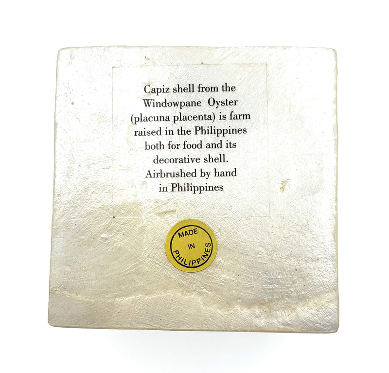 [Australia] - Kubla Craft Cardinal Capiz Shell Keepsake Box, 3 Inches Square 