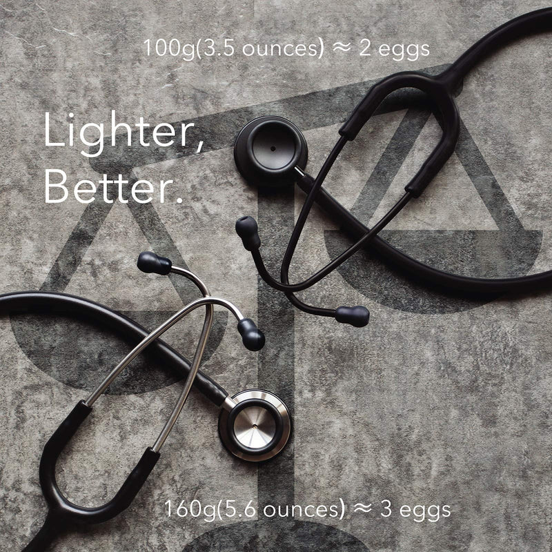 [Australia] - FriCARE Lightweight Dual Head Stethoscope for Medical Professionals Doctors, Aluminum Chestpiece and Headset (Black) Black 