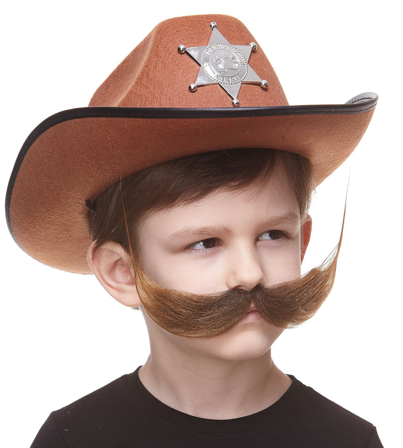 [Australia] - Mustaches Fake Mustache, Self Adhesive, Novelty, Small Fisherman's False Facial Hair, Costume Accessory for Kids Brown 