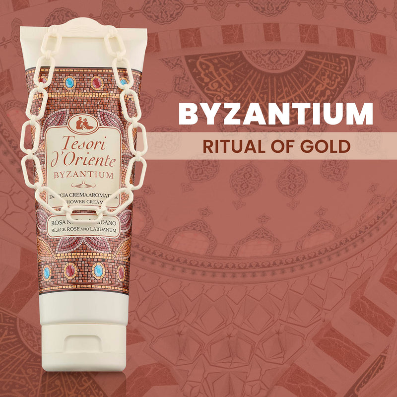 [Australia] - Tesori d'Oriente Shower Gel for Women & Men, Shower Gel Body Wash, Womens Shower Gel, Essential Ingredients for Body Wash & Skin Care - 250 Ml-8.45us Fl Oz- [Italian Import ]--(Byzantium) Black Rose & Labdanum 