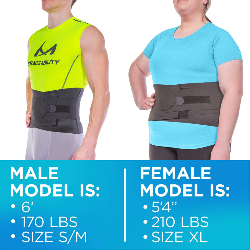 [Australia] - BraceAbility XXL Plus Size Elastic & Neoprene Compression Back Brace | Lumbar, Waist and Hip Support Belt for Sciatica Nerve Pain, Low Back Pain Relief while Sleeping, Working, Exercising (2XL) 2XL 