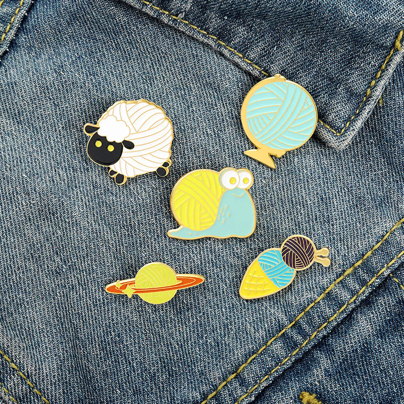 [Australia] - Enamel Brooch Pins Cute Snail Sheep Enamel Badges Novelty Globe Star Brooches Pins Set for Jacket Backpack Hat Pants 