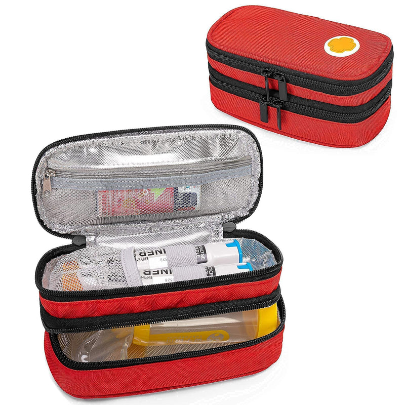 [Australia] - CURMIO Epipen Carrying Bag with Shoulder Strap, Double Layers Epipen Case for 2 EpiPens, Auvi-Q, Syringes, Vials, Nasal Spray (Bag, Only, Patented Design) 