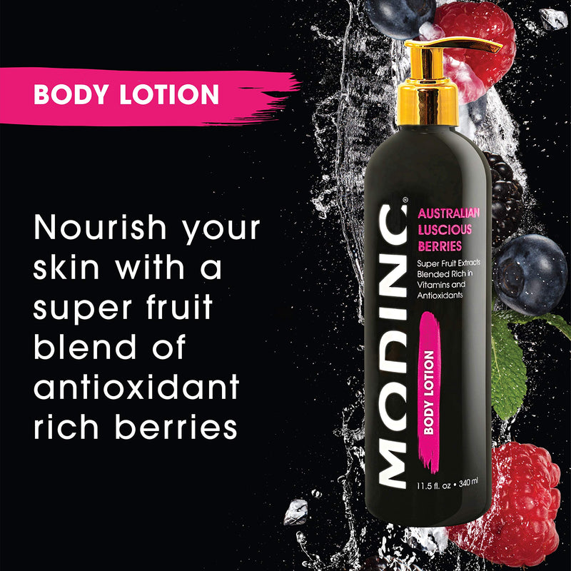 [Australia] - Modinc Luxury Body Lotion Australian Luscious Berries Formula, Hydration Blend, Vegan, Cruelty Free, Pump, 11.5 Ounces 