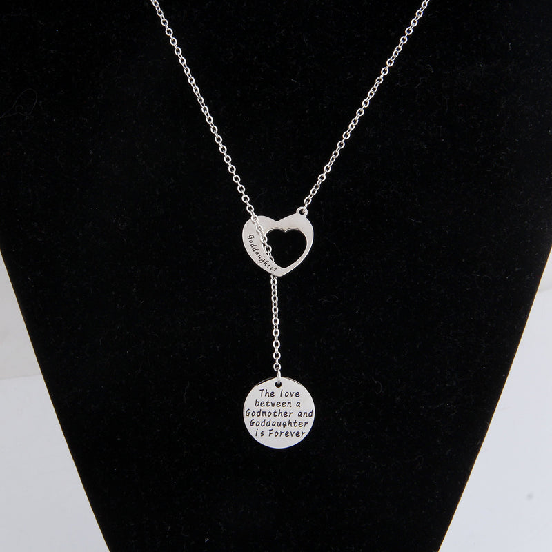 [Australia] - CHOROY Goddaughter Gift The Love Between a Godmother and Goddaughter is Forever Necklace First Communion Gift Goddaughter Y-necklace 
