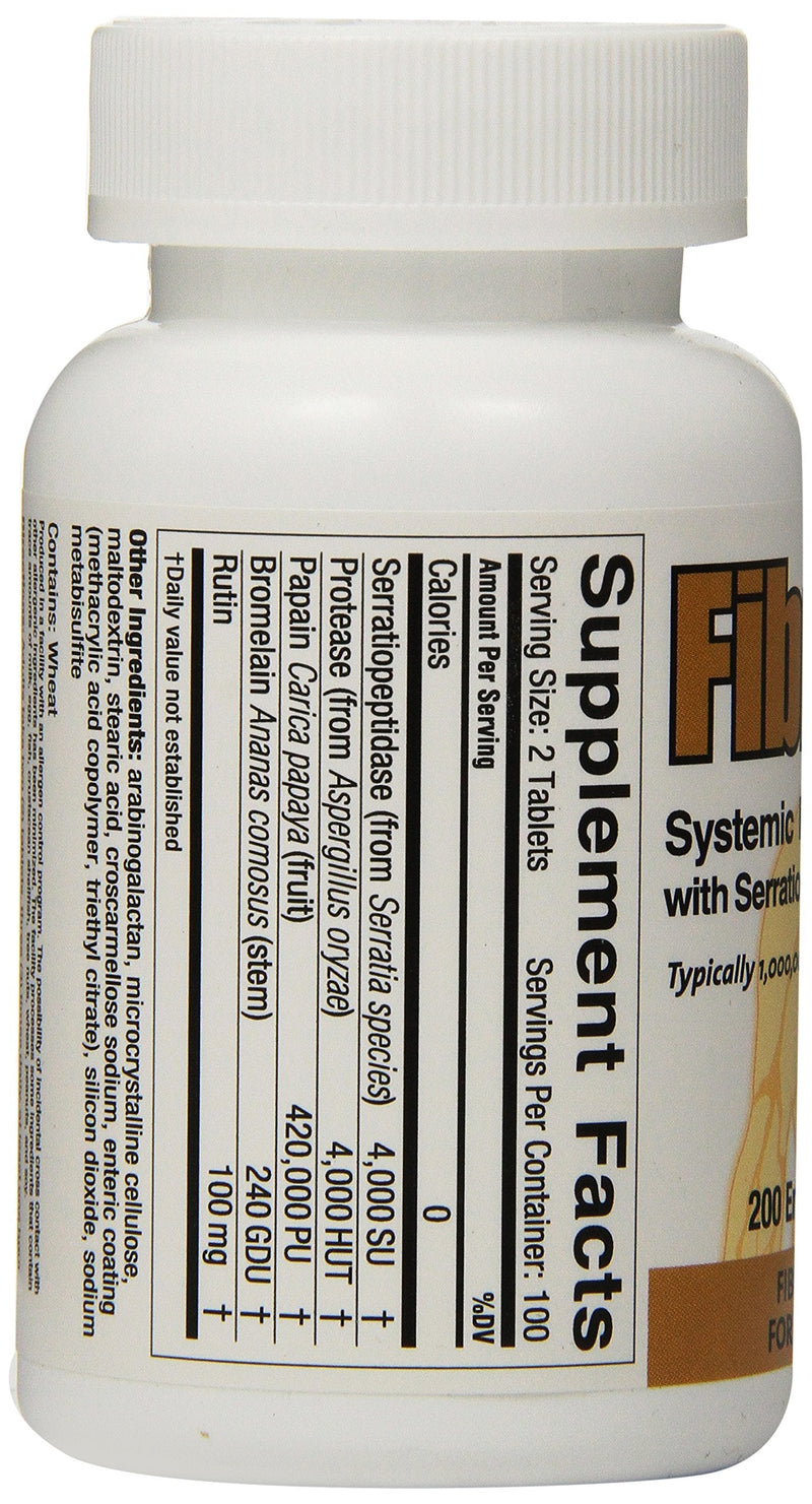 [Australia] - Naturally Vitamins Fibrozym Systemic Protease Supplement with Serratiopeptidase, 200 Tablets, N10051 