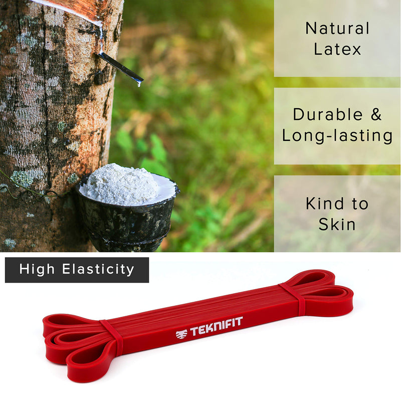 [Australia] - Teknifit Resistance Band - Single Pull Up Power Band - Full Body Workout and Home Fitness Solution - Inc FREE Exercise Guide Download Red (Light) 
