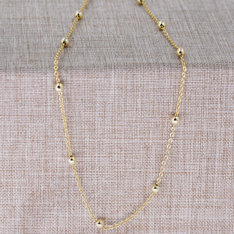 [Australia] - DELLA MODA Satellite Chain Choker Dainty Gold Necklace | 18k Gold Plated Hypoallergenic Brass 