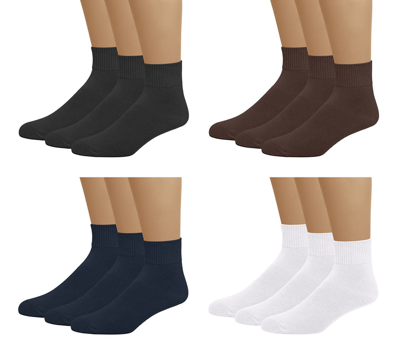 [Australia] - Classic Women's Diabetic Non-Binding Ankle Cotton Socks 3-Pack 10-13 Plus Navy 