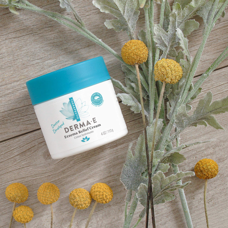[Australia] - DERMA E Eczema Relief Cream – All Natural Itch Relief Cream – Soothing Eczema Cream Relieves Flaky, Scaly and Dry Skin - Antioxidant-Rich Topical Eczema and Psoriasis Cream, 4oz 