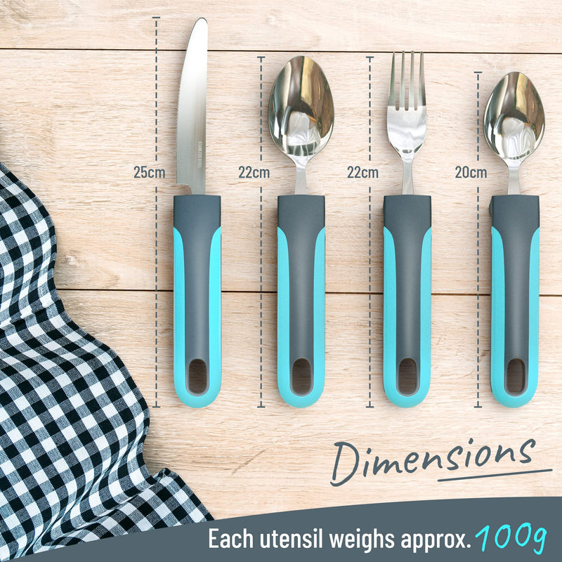 [Australia] - Medipaq Easy Grip Cutlery - Great for The Elderly, Disabled Or Those Suffering with Tremors and Trembling Hands. Easy Pick up. (1x Set) 