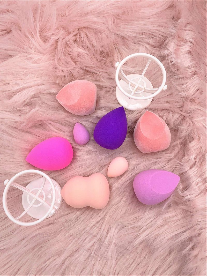 [Australia] - 8-pcs Makeup Sponge Kit for Beauty, Foundation/Makeup Blending Sponges - Standard & Mini Sizes, Microfiber Sponges & Makeup Holders - Perfect for Holiday Gifts 